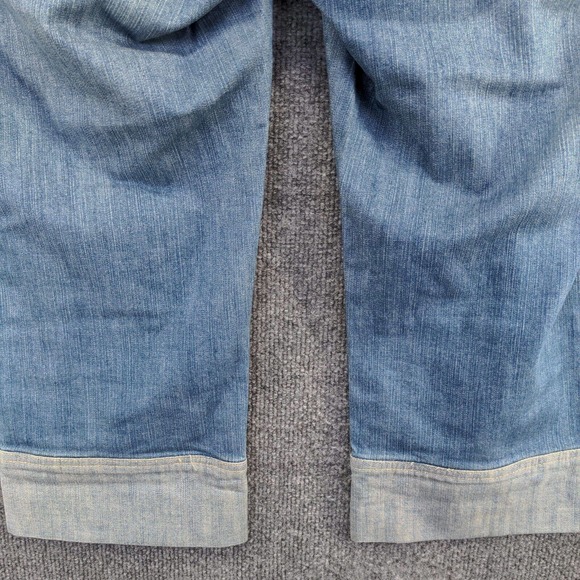 The Limited Women's Drew Straight Capri Jeans Blue 10 Stone Wash Flap Pockets - Picture 8 of 11